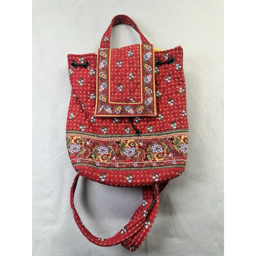 Vera Bradley Retired Provincial Red MIMI Backpack Vintage‎ USA Floral EUC